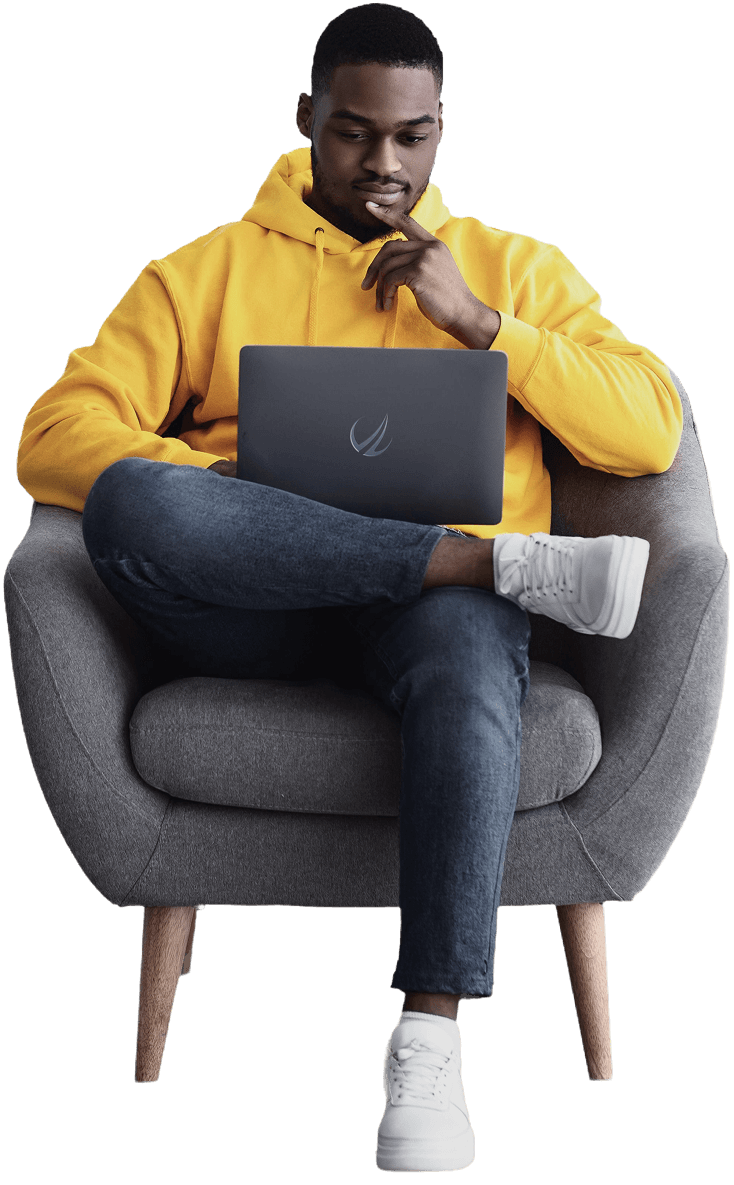 person on chair image